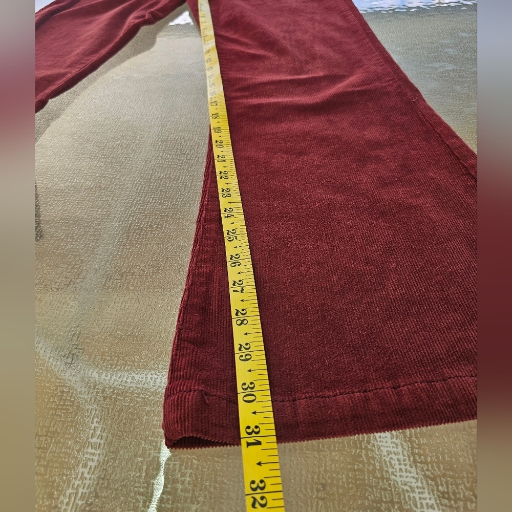 Kensie Savannah Woman's High Rise Flare Corduroy Pants Burgundy 10/30 Retro Chic - Picture 13 of 13